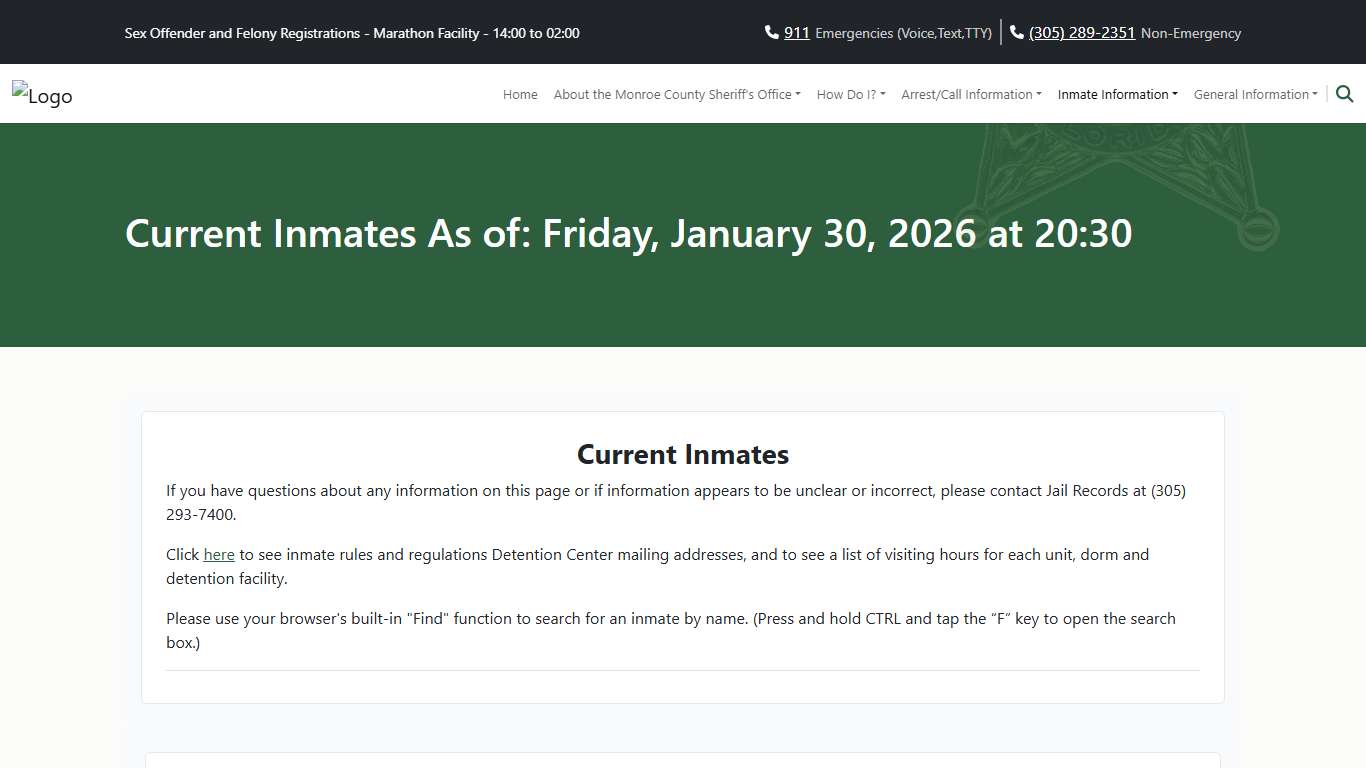 M.C.S.O - Current Inmates